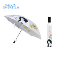Cheap Company regalo promocional plástico botella de vino ABS plegable blanco paraguas boda personalizada logotipo